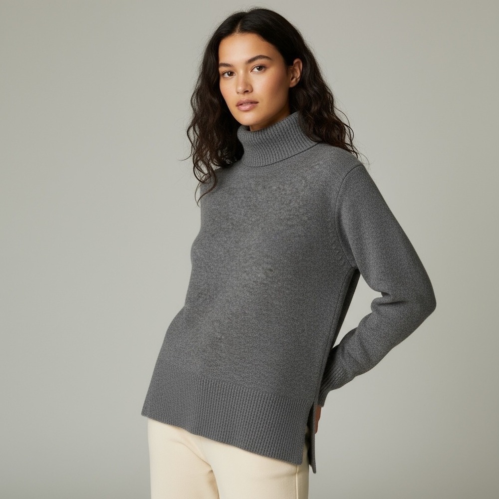 J. Crew Merino Wool Alpaca Blend Grey Turtleneck‎ Sweater Women's Size S